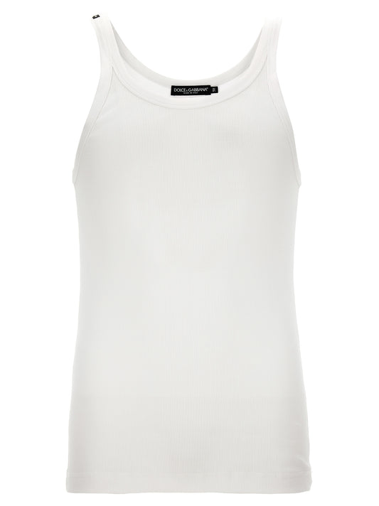 Dolce & Gabbana Ribbed Tank Top — Men’s White Topwear