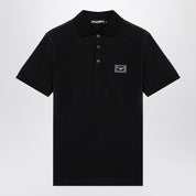 Dolce & Gabbana Black polo with logo plaque