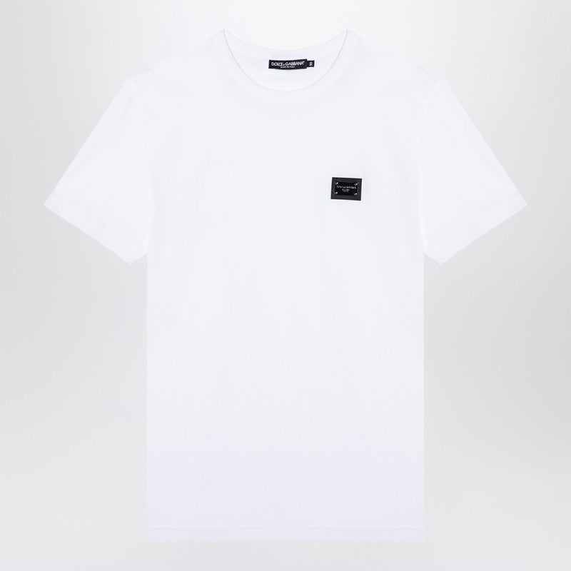Dolce & Gabbana White t-shirt with logo plaque