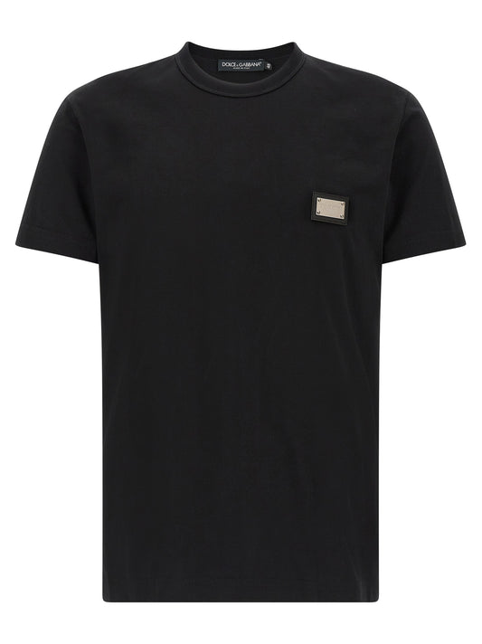 Dolce & Gabbana Logo Plate T-shirt for Men - Black