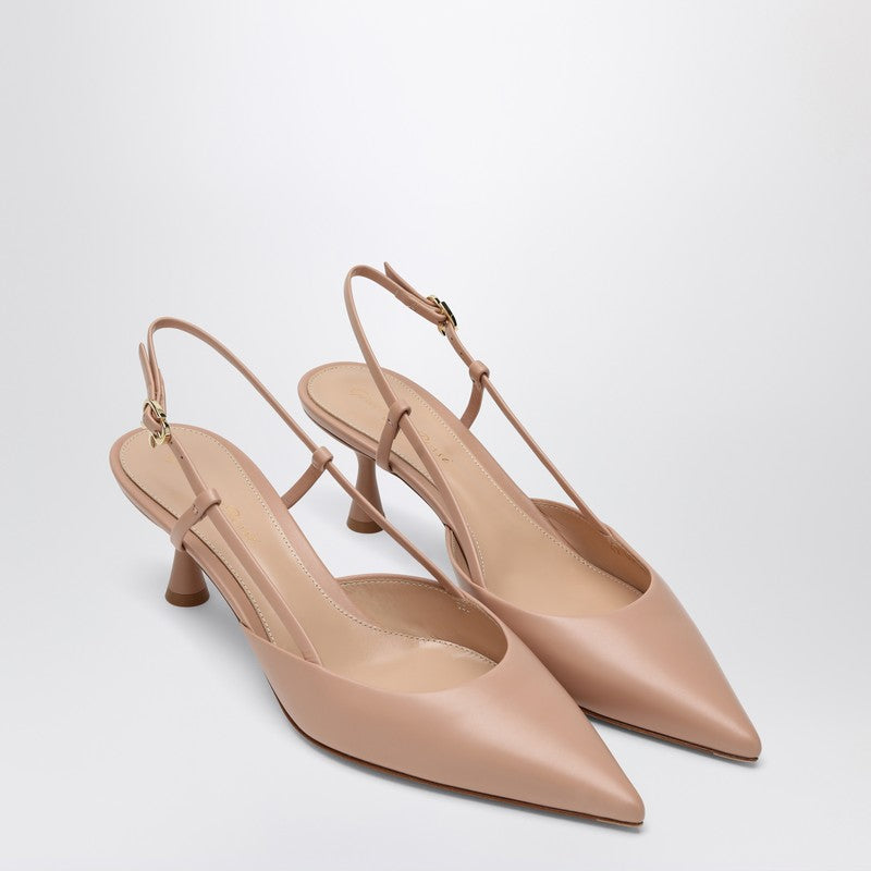 Gianvito Rossi Peach Ascent 55 slingback leather heels