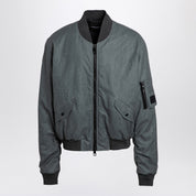Dolce & Gabbana Light grey linen bomber jacket
