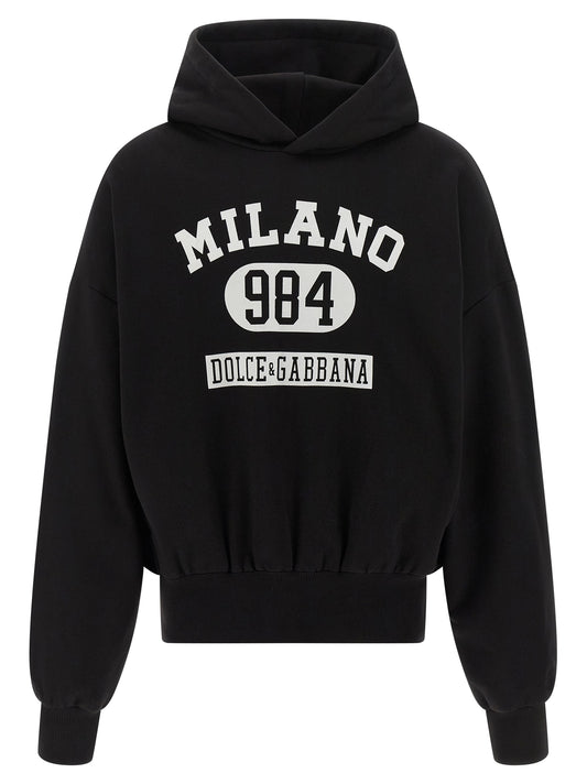 Dolce & Gabbana Flocked Print Hoodie – Men’s Topwear
