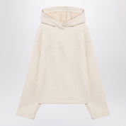 Max Mara White cotton hoodie with embroidered logo