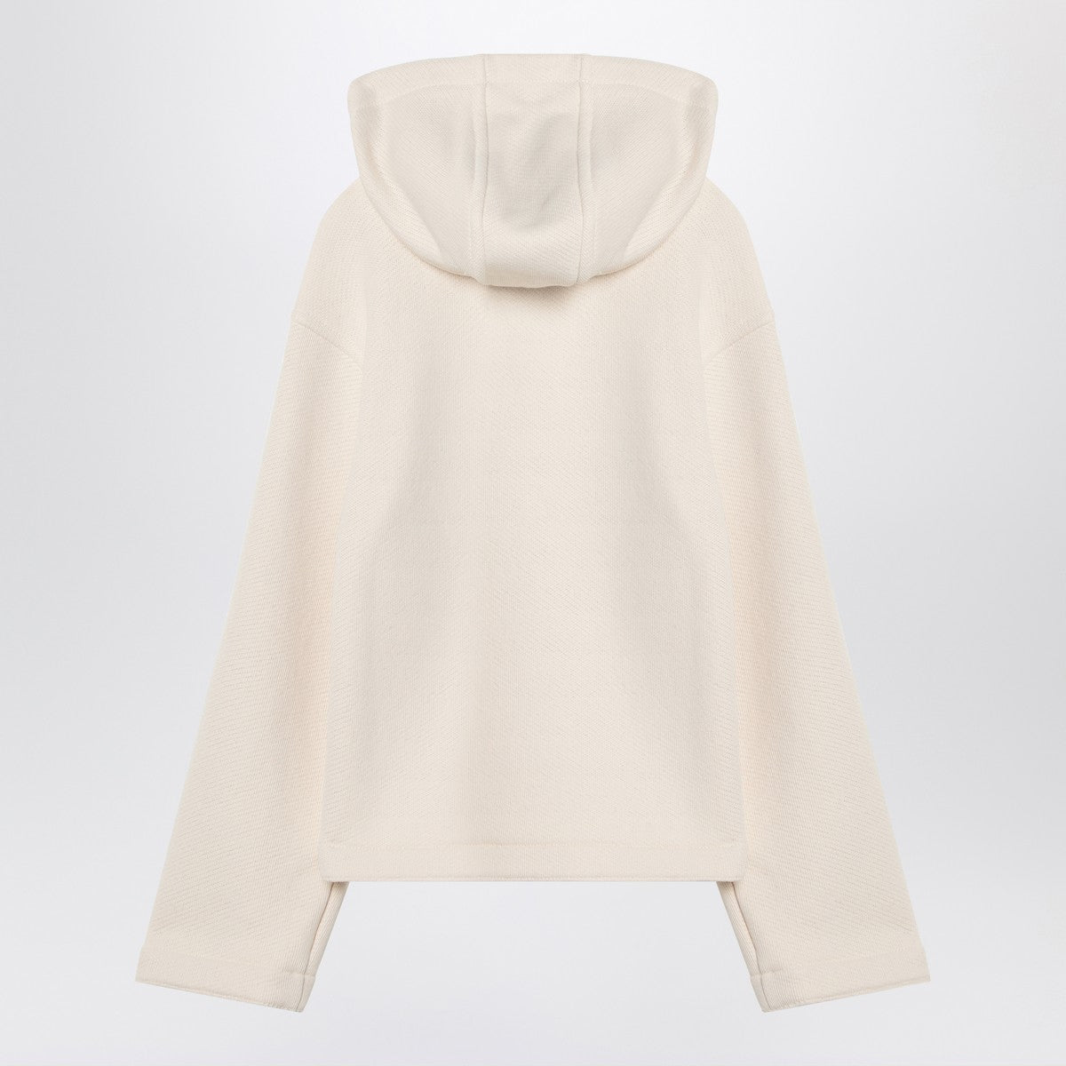 Max Mara White cotton hoodie with embroidered logo