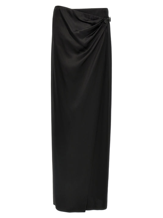 Tom Ford Wrap Skirt — Black Silk Satin, New Arrival