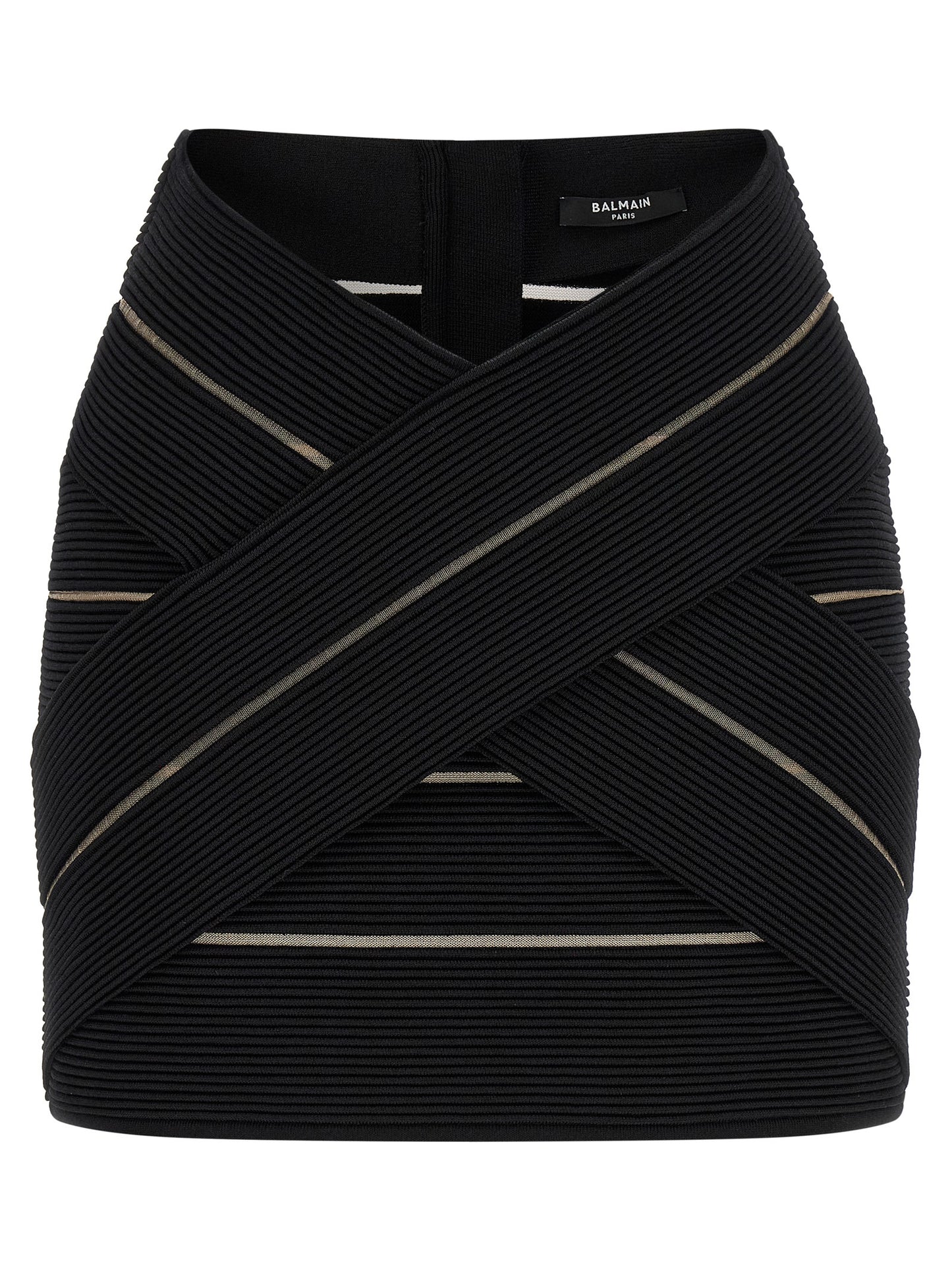 Balmain V-shaped Waist Skirt — Black Mini, €790