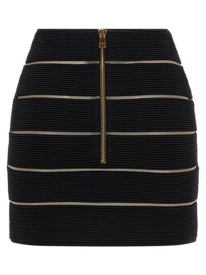 Balmain V-shaped Waist Skirt — Black Mini, €790