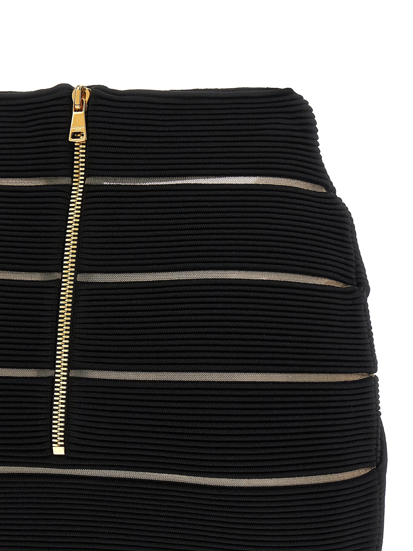 Balmain V-shaped Waist Skirt — Black Mini, €790