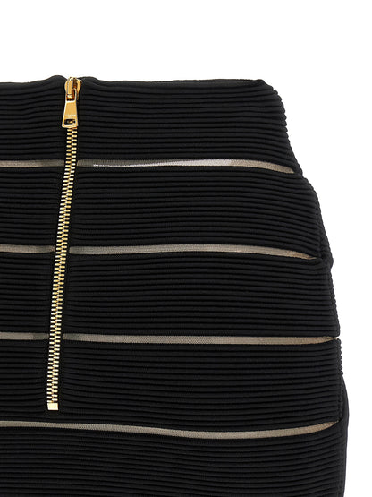 Balmain V-shaped Waist Skirt — Black Mini, €790
