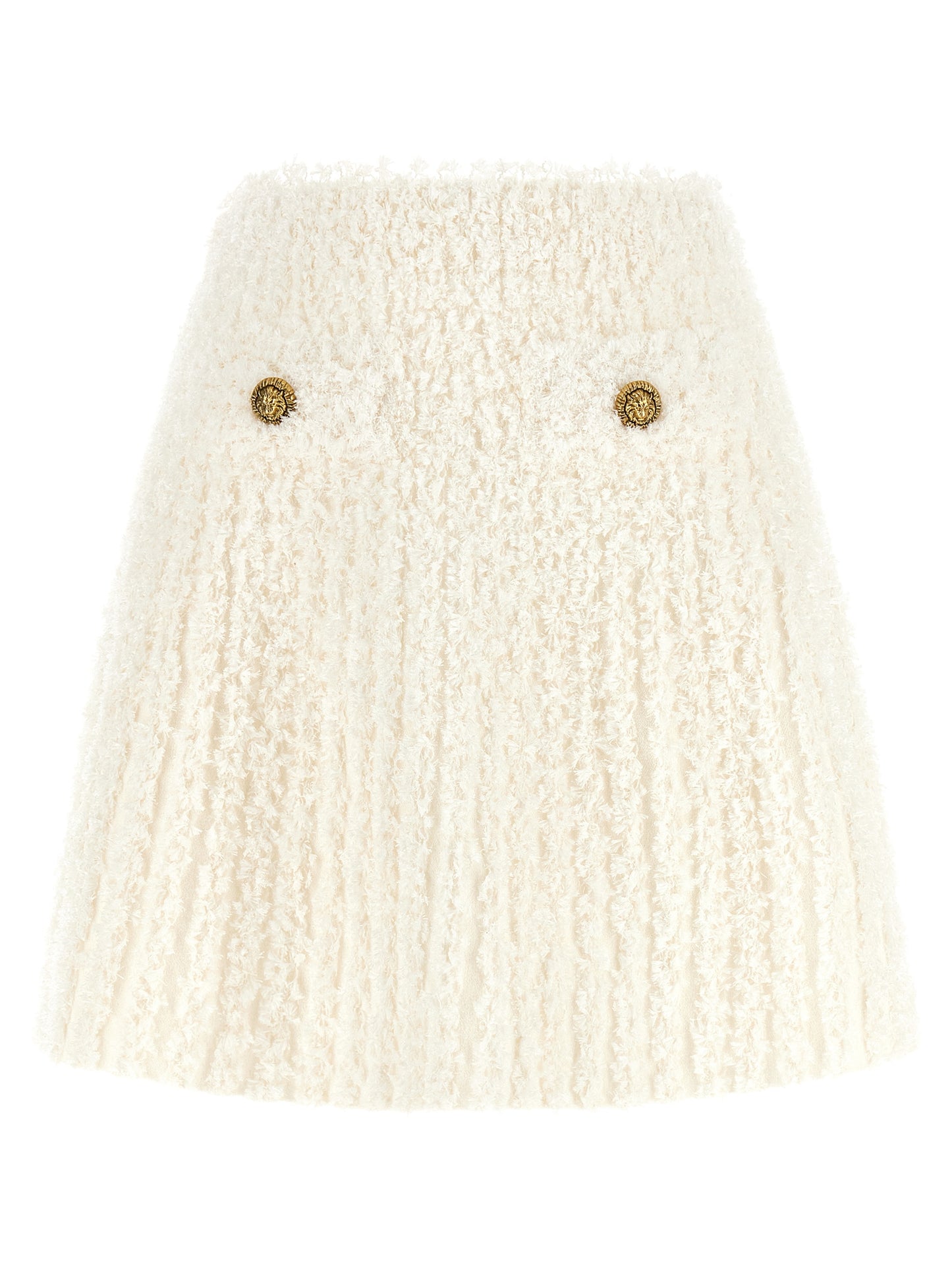 Balmain Plumetis Tweed Skirt — Flared Mini Skirt