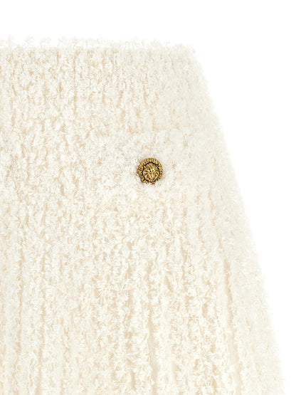 Balmain Plumetis Tweed Skirt — Flared Mini Skirt