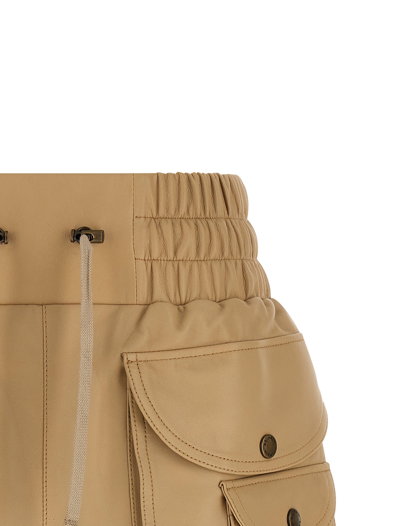 Balmain Short Cargo Shorts — Beige Nappa | Balmain