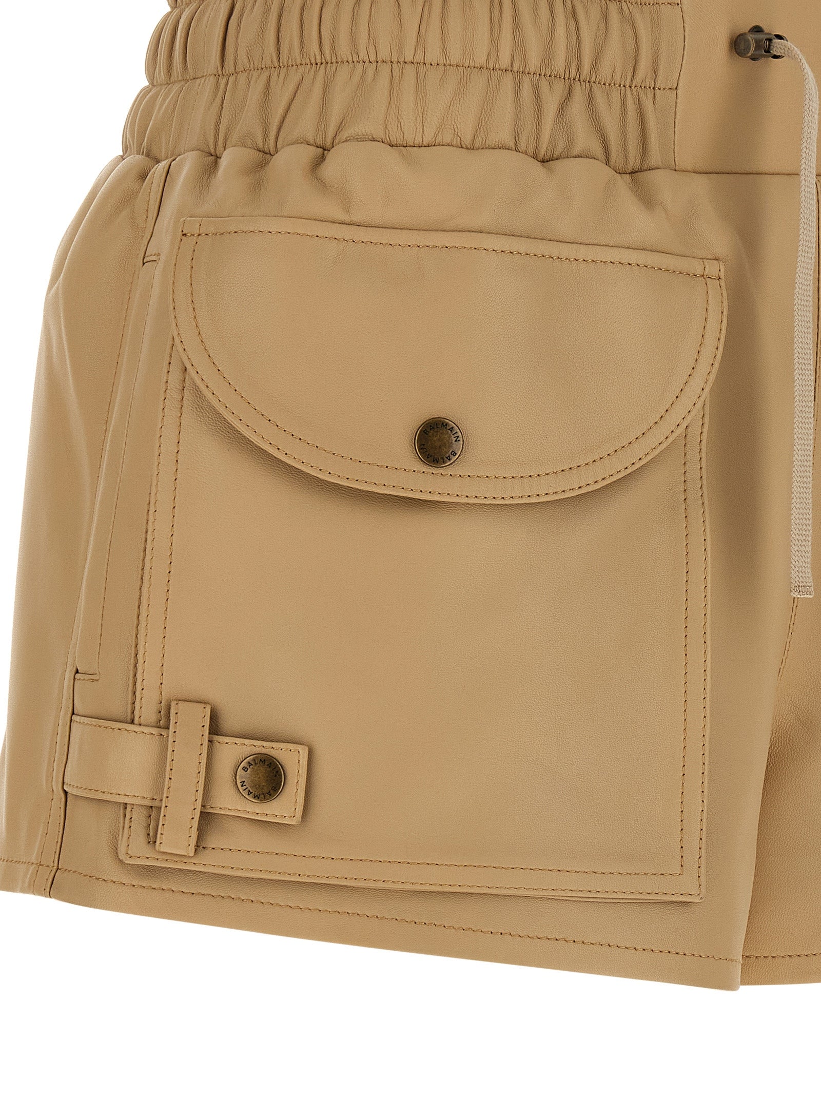 Balmain Short Cargo Shorts — Beige Nappa | Balmain