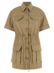 Balmain Saharan Dress — Green Cotton Mini Dress