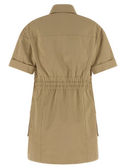 Balmain Saharan Dress — Green Cotton Mini Dress