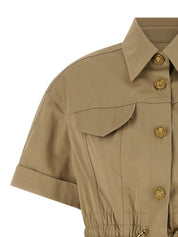 Balmain Saharan Dress — Green Cotton Mini Dress