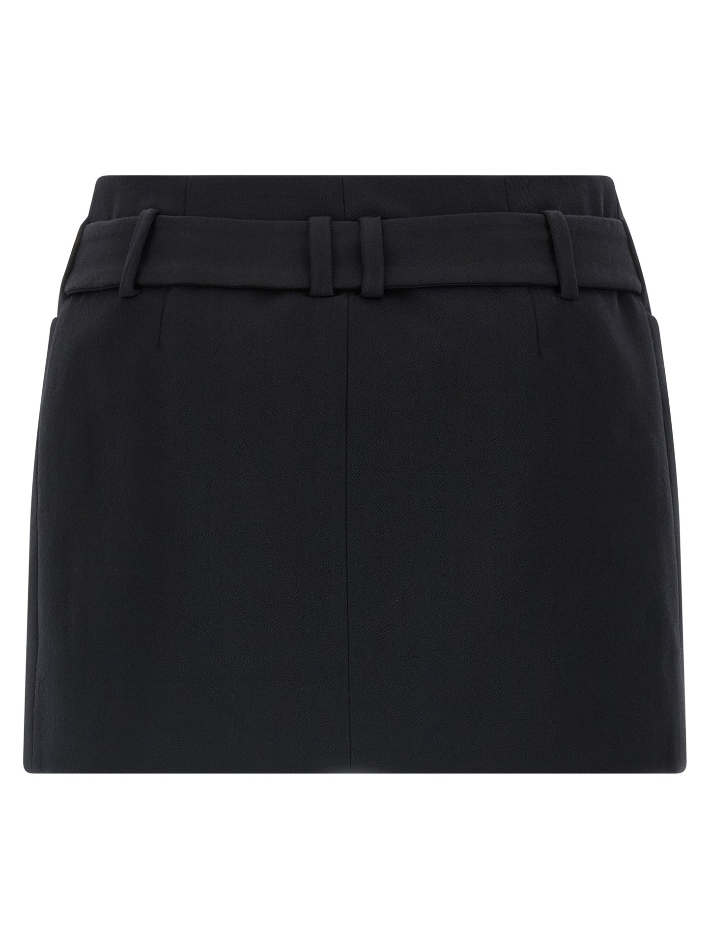 Balmain Anthem Skirt — Black Wool Mini Skirt