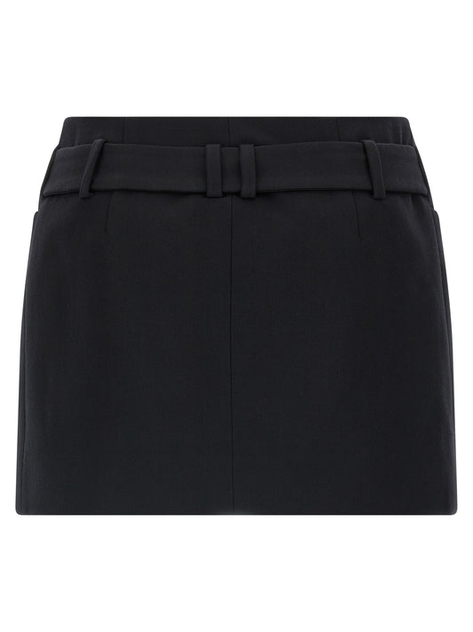 Balmain Anthem Skirt — Black Wool Mini Skirt