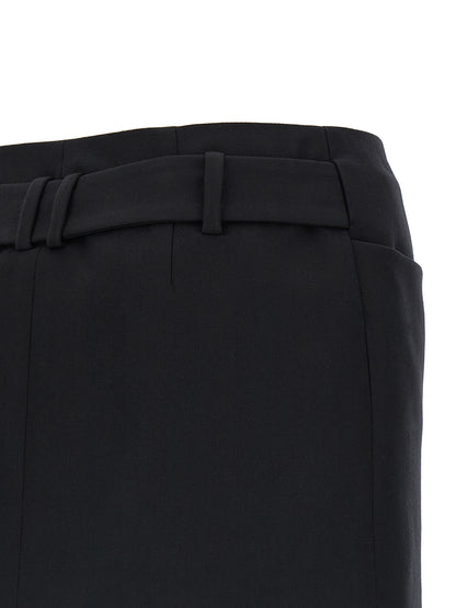 Balmain Anthem Skirt — Black Wool Mini Skirt