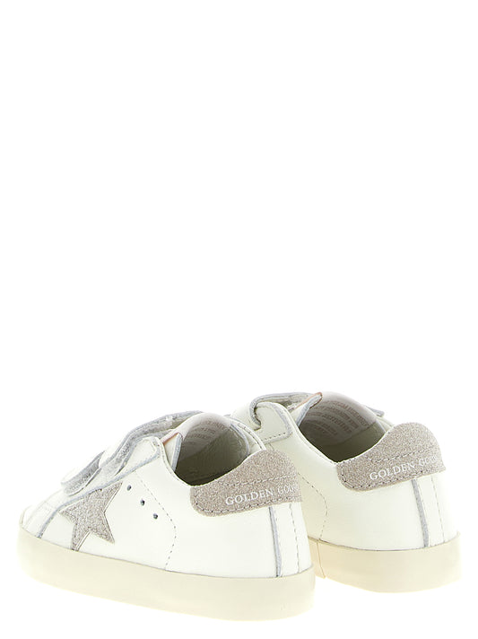 Golden Goose Baby School Sneakers — Silver Kids Shoes