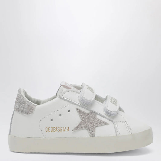 Golden Goose Baby Old School Sneakers in white/platinum