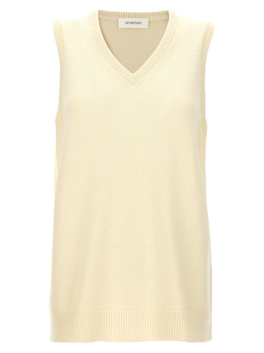 Sportmax Gimmy Vest — Yellow Wool-Cashmere Vests