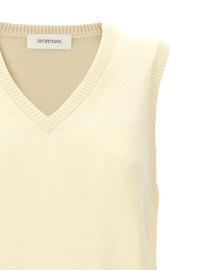 Sportmax Gimmy Vest — Yellow Wool-Cashmere Vests
