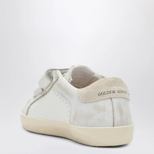 Golden Goose Old School Sneakers in white with leopard-print star