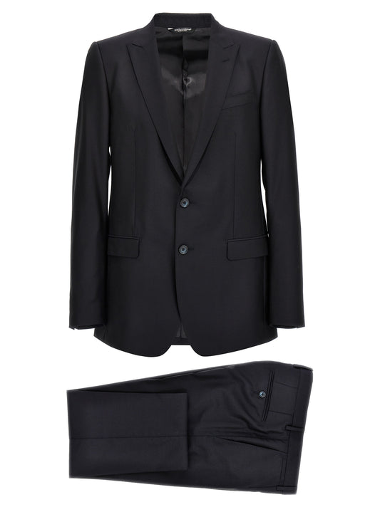 Dolce & Gabbana Martini Suit — Men's Blue Wool-Silk