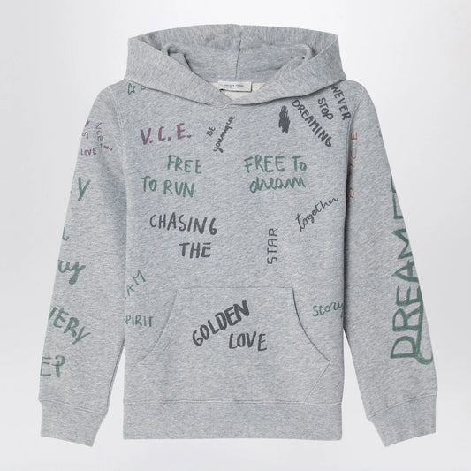 Golden Goose Gray hoodie with all over prints