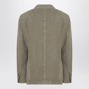 Santaniello Veste croisée vert sauge en coton et lin