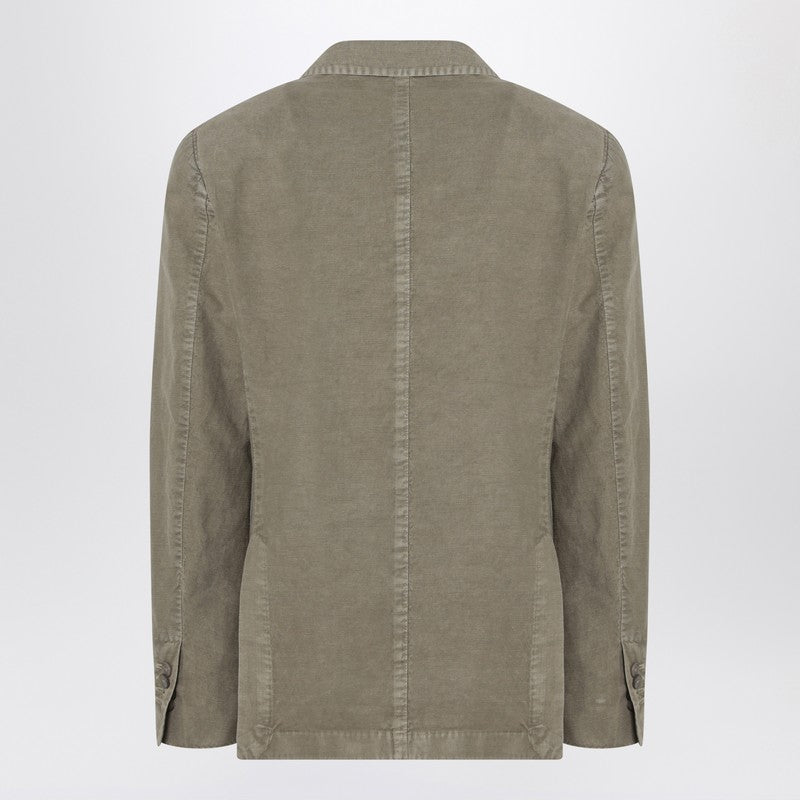 Santaniello Veste croisée vert sauge en coton et lin