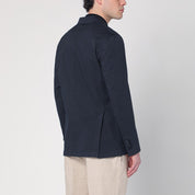 Veste simple boutonnage bleue Santaniello en coton