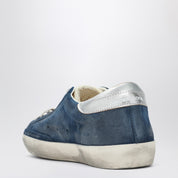 Baskets Golden Goose Super Star en bleu aviateur, crème et argent