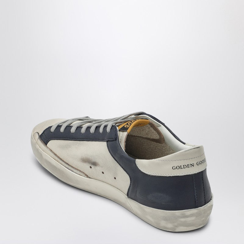 Zapatillas Super Star de piel en blanco y azul de Golden Goose