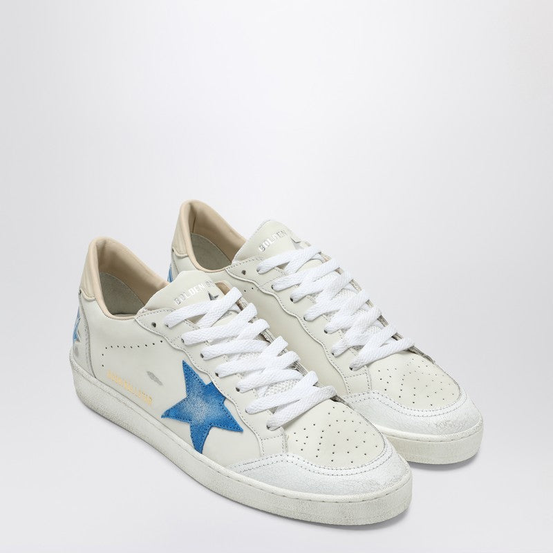 Zapatillas Ballstar de color blanco azulado y fresno de madera Golden Goose