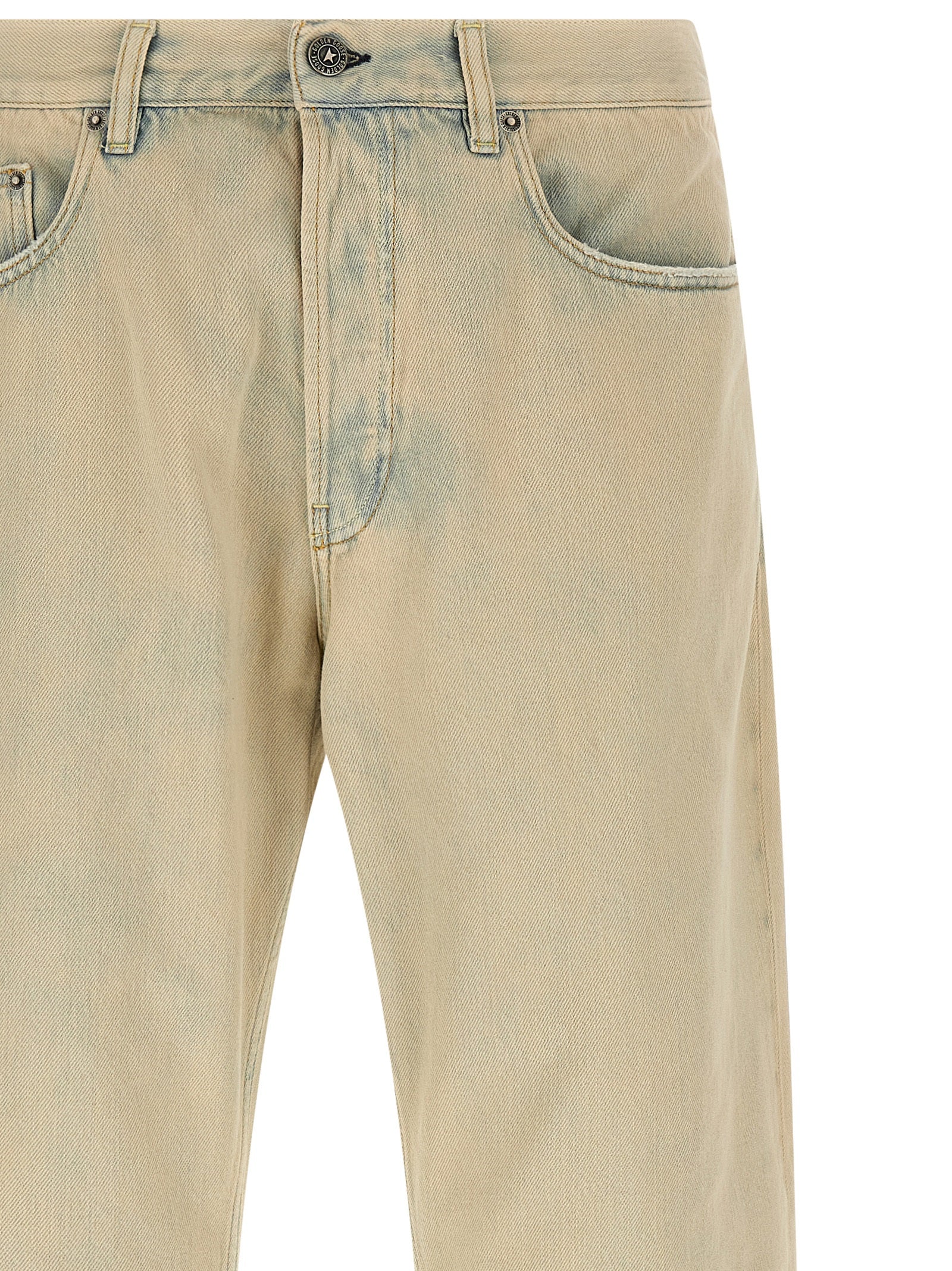 Golden Goose Skate Jeans — Wide Straight Beige Denim