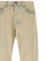 Golden Goose Skate Jeans — Wide Straight Beige Denim