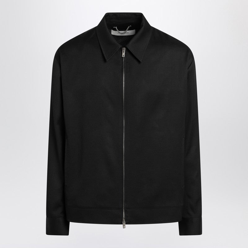 Golden Goose Black zip jacket in wool gabardine