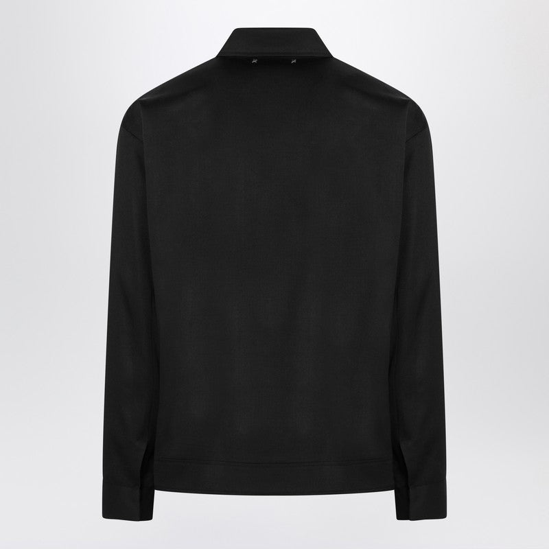 Golden Goose Black zip jacket in wool gabardine