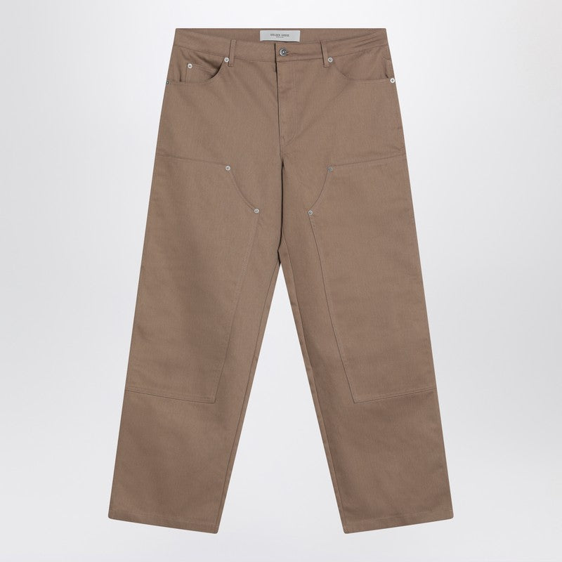 Golden Goose Beige cotton jeans with front patches