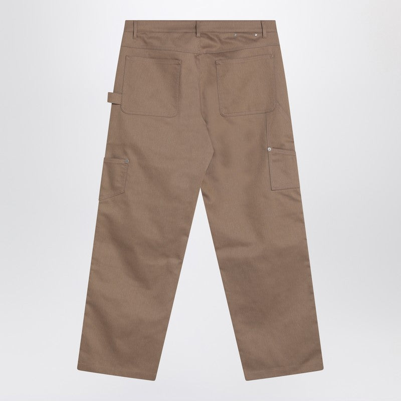 Golden Goose Beige cotton jeans with front patches