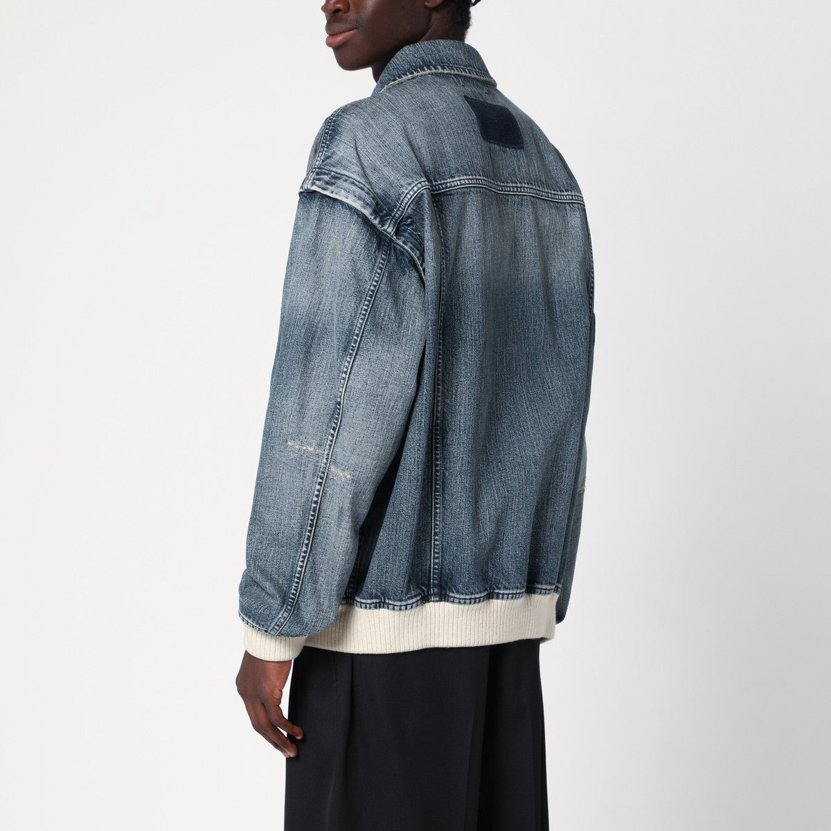 Golden Goose Bomber blue washed denim jacket