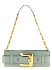 Balmain Anthem Clutch — Green Calf Leather Evening Bag