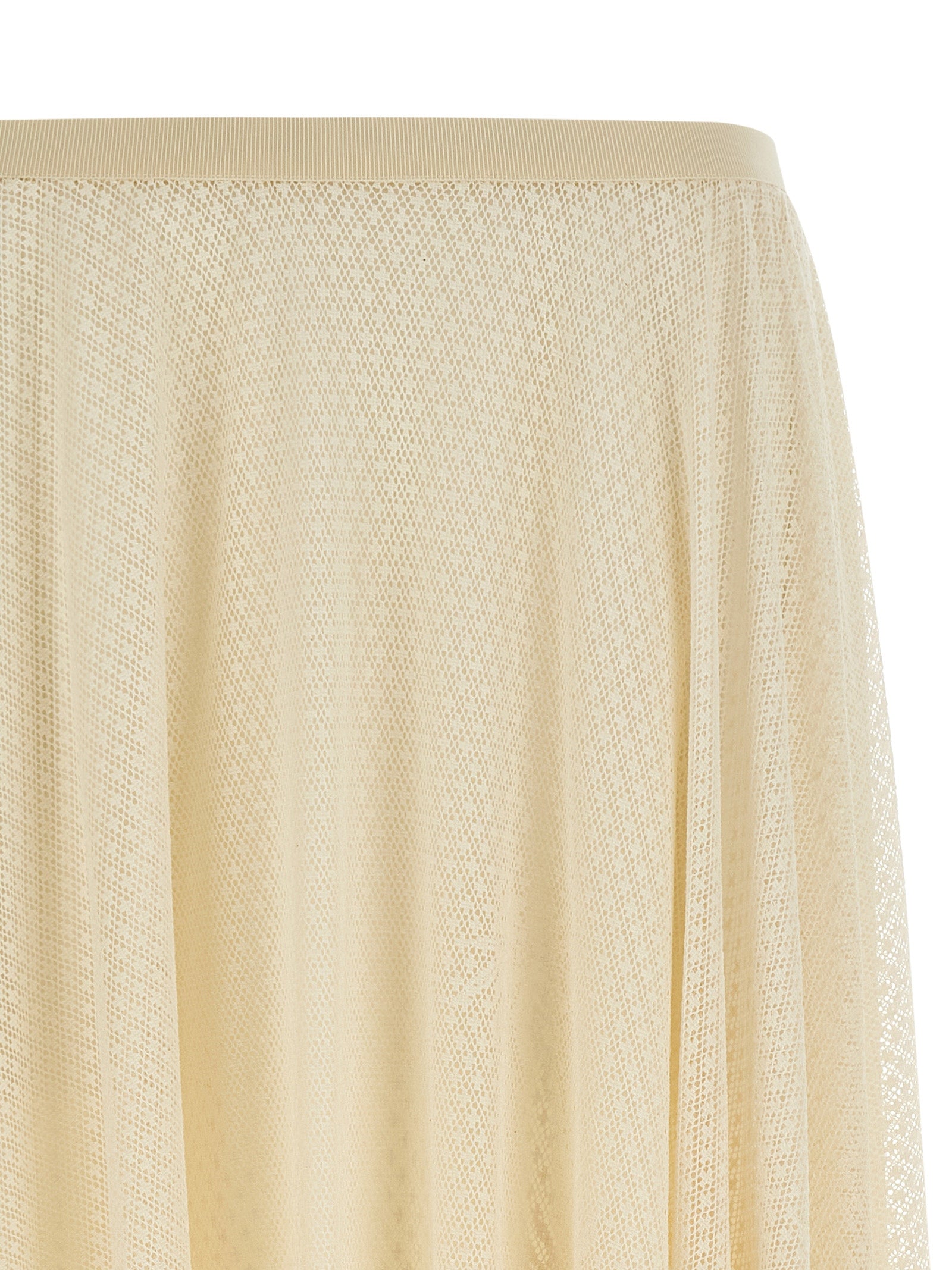 Fabiana Filippi Lace Skirt — Beige Crochet Midi Skirt