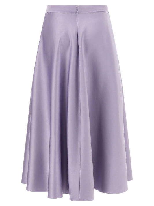 Elisabetta Franchi Duchesse Skirt — Purple Midi Skirt
