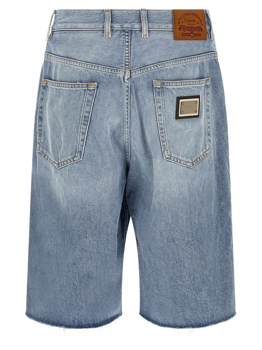 Dolce & Gabbana Denim Bermuda Shorts — Light Blue, Men