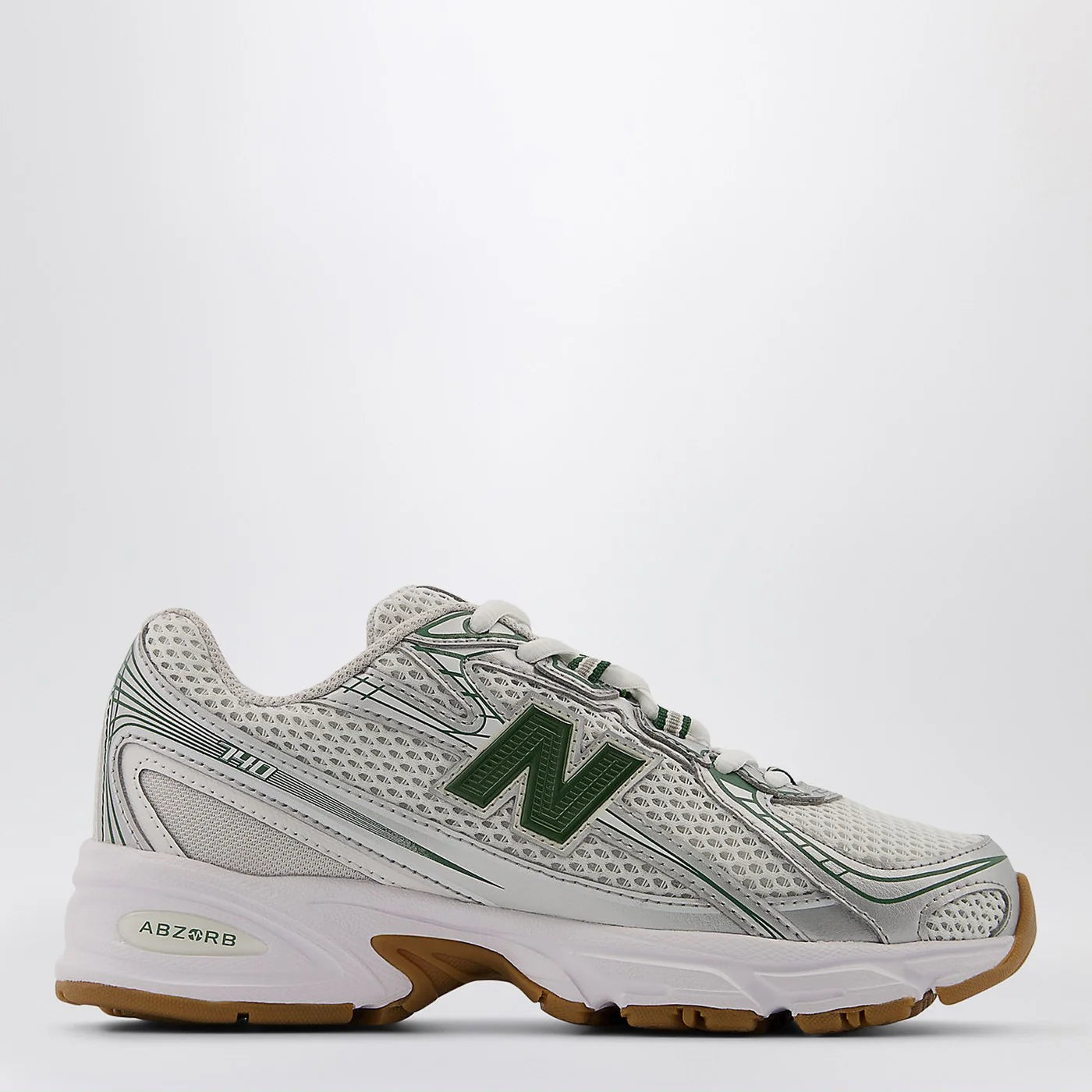 New Balance Sneakers 740 Bungee Silver Metalic/ Dark Alpine Green