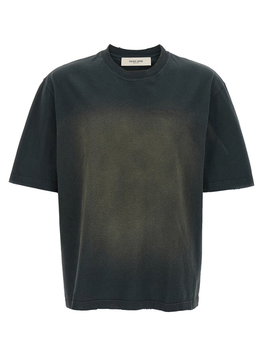 Golden Goose Black Dyed Cotton T‑shirt — Topwear